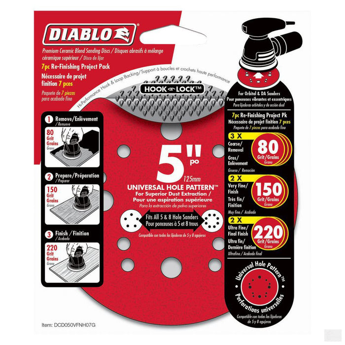 DIABLO 5" ROS Hook & Lock Disc Project Pack Refinish (7-Pack) [DCD050VFNH07G]