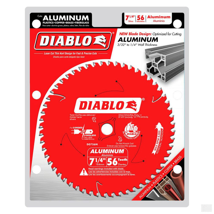 DIABLO 7-1/4 in. x 56 Tooth Non-Ferrous Metals / Plastics Saw Blade [D0756N]