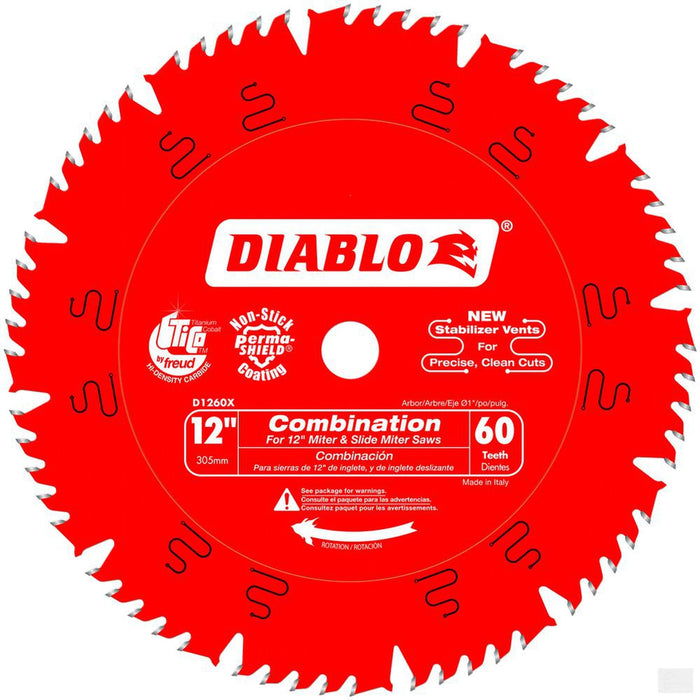 DIABLO 12 in. x 60 Tooth Combination Saw Blade [D1260X]