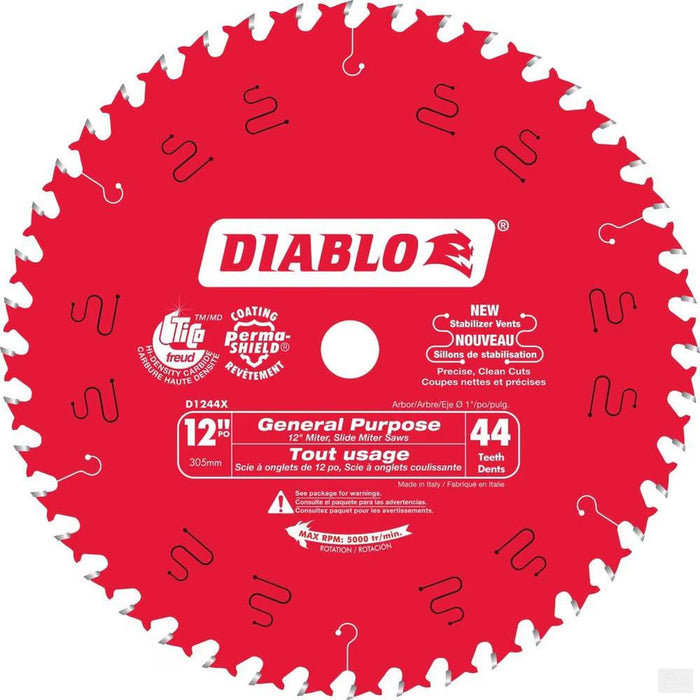 DIABLO 12 in. x 44 Tooth General Purpose Wood Saw Blade