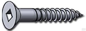 FITSFAST- 8 x 1 Steel Wood Screw Flat Head Square Socket Zinc - 100 PCS / PACKAGE