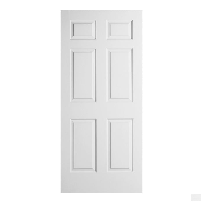 Select Primed 6 Panel Hollow Core Textured Interior Door (Slab Only)
