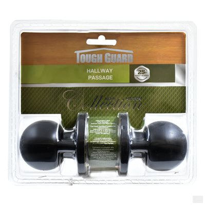 TOUGH GUARD Door Lock Knob Passage Black [100215]