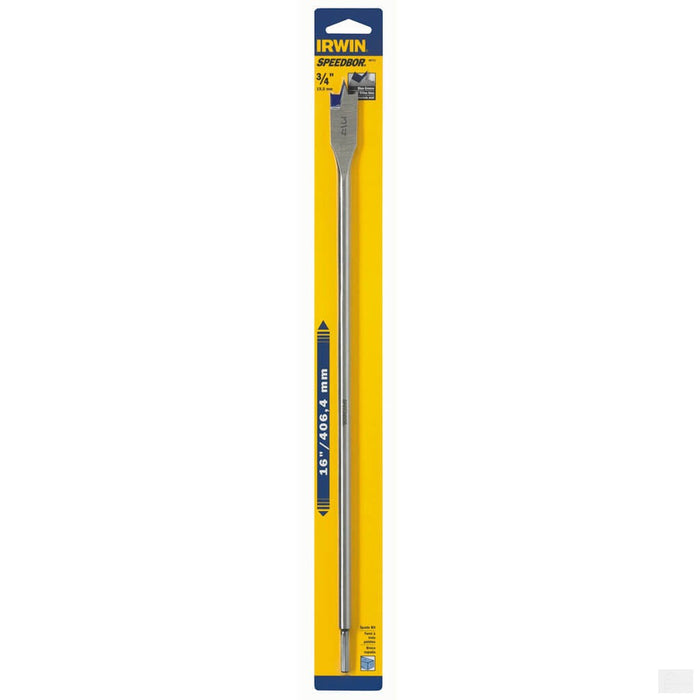IRWIN Speedbor 3/4 in. x 16 in. Extra-Long Blue Groove Point Spade Bit [88712]