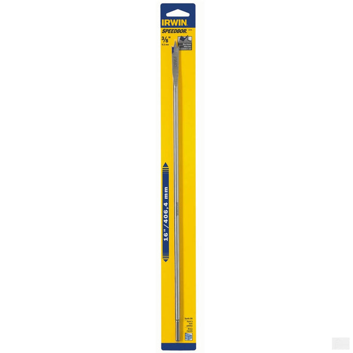 IRWIN Speedbor 3/8 in. x 16 in. Extra-Long Blue Groove Point Spade Bit [88706]