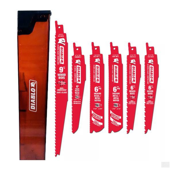 DIABLO 6 pc Nail-Embedded Wood and Metal Cutting/Demolition Recip Set [DS006SC]