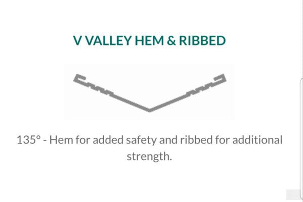 Roof Metal Valley - 2 x 8 - Safety Edge - Brown