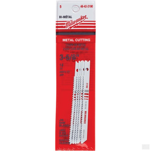 MILWAUKEE Jig Saw Blade Bi-Metal 14 TPI 3-5/8 in. 5pk. [48-42-2190]