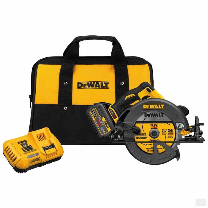 Dewalt - 60V Max* 7-1/4" (184mm)Circular Saw with Brake (1 Battery Fast Charger) Kit DCS575T1
