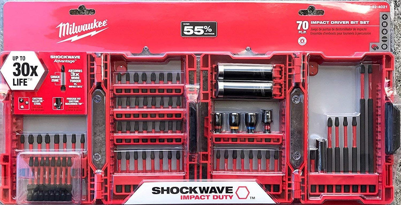 MILWAUKEE 70 Piece Shockwave Impact Duty Driver Bit Set [48-32-4021]