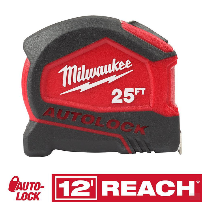 MILWAUKEE 25 ft. Compact Auto Lock Tape [48-22-6825]