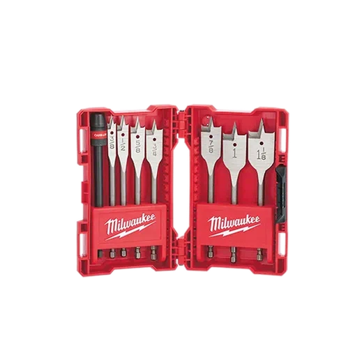 MILWAUKEE 8 pc Flat Boring Bit Set [49-22-0175]