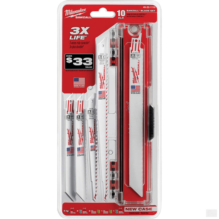 MILWAUKEE Wood and Metal Cutting Bi-Metal Reciprocating Saw Blade Set (10 Pc) [49-22-3310]