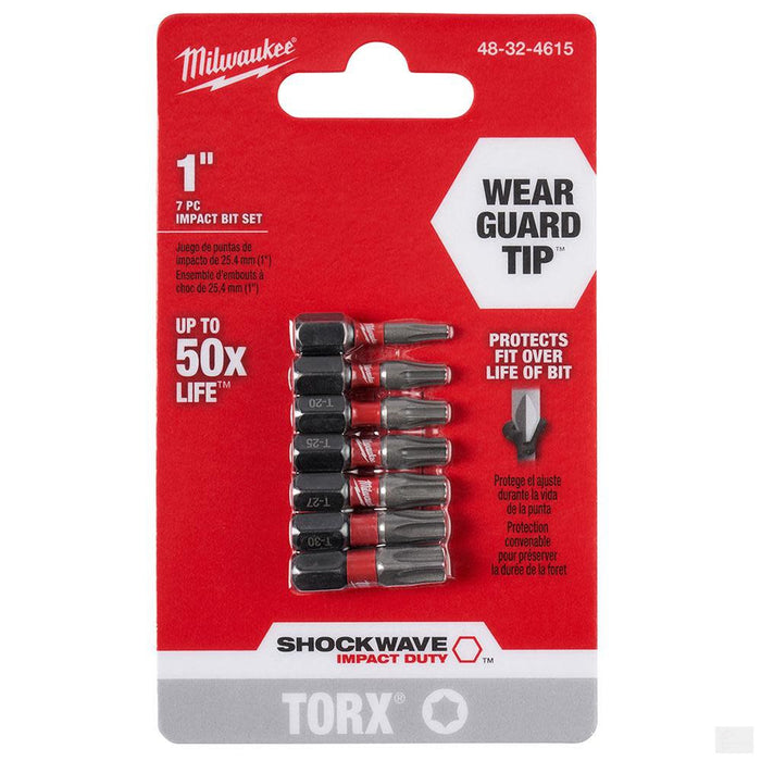 MILWAUKEE SHOCKWAVE™ 7-Piece Impact Torx Insert Bit Set [48-32-4615]