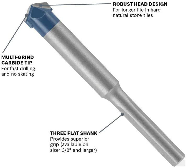 BOSCH 1/4" Natural Stone Tile Bit [NS300]