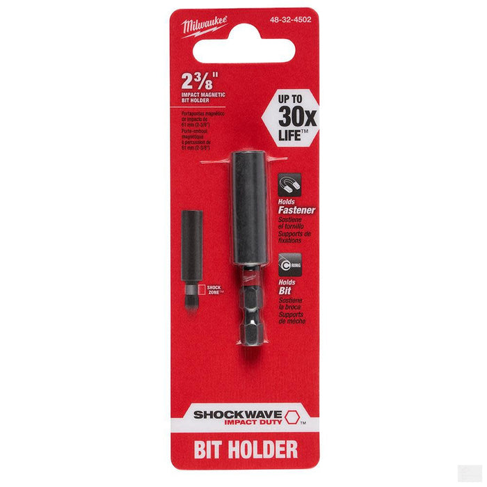 MILWAUKEE SHOCKWAVE™ 2.36 in. Compact Magnetic Bit Tip Holder [48-32-4502]