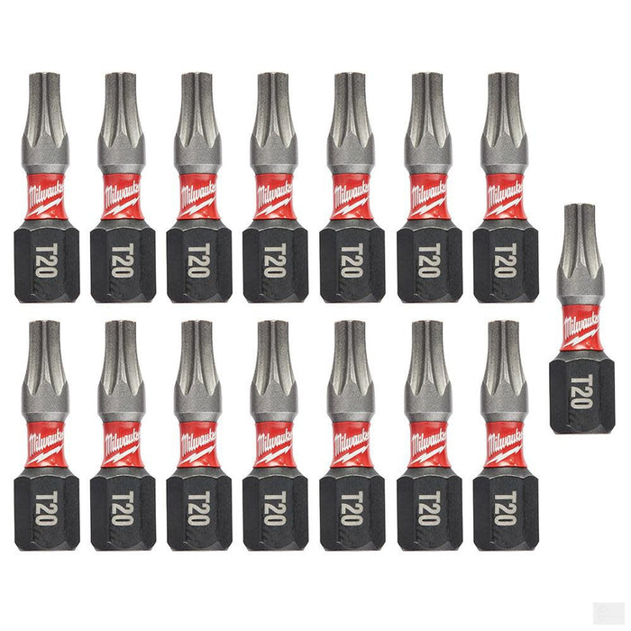 MILWAUKEE SHOCKWAVE™ 1 in. Impact T20 Insert Bits (15 Pack) [48-32-5011]
