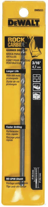 DEWALT 3/16" x 6" Drill Bit Premium Percussion DW5223