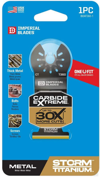 Imperial Blades One Fit 1-3/8in Carbide Extreme Storm Titanium Metal Blade, 1PC [IBOAT360-1]