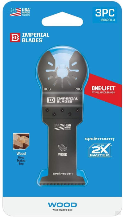 Imperial Blades One Fit 1-3/8in Speartooth Fast Cut Wood Blade, 3PC [IBOA200-3]