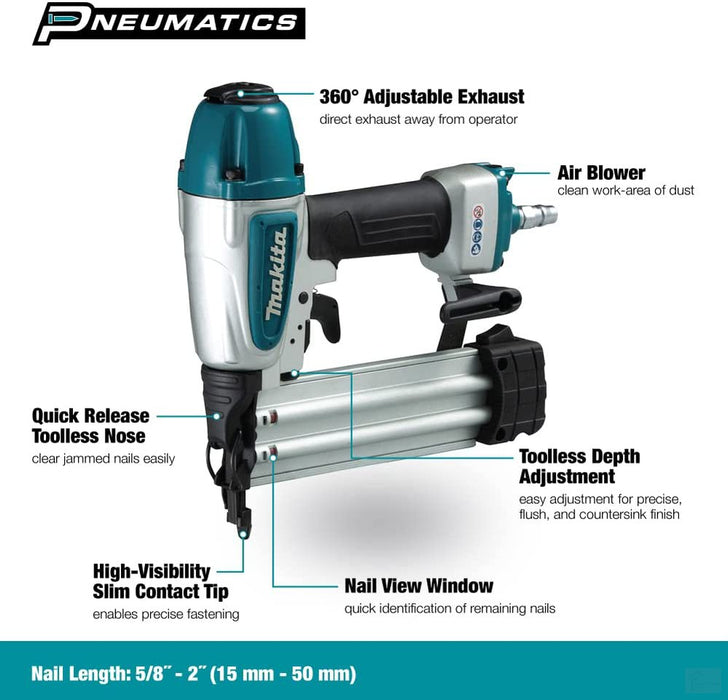 MAKITA 2" Pneumatic Brad Nailer 18 Gallon [AF506]