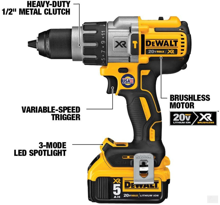 DEWALT 20V MAX CORDLESS BRUSHLESS XR® HAMMERDRILL & IMPACT DRIVER COMBO KIT (4.0AH) [DCK299M2]