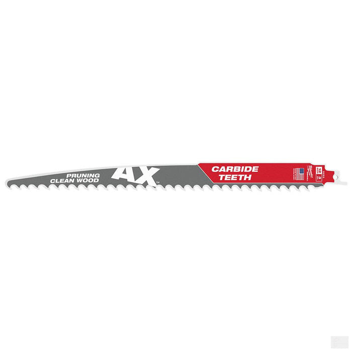 MILWAUKEE 12" 3 TPI The AX™ with Carbide Teeth for Pruning & Clean Wood SAWZALL® Blade 1PK [48-00-5233]