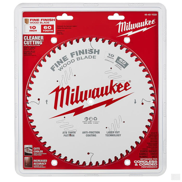 MILWAUKEE 10 in. 60T Fine Finish Circular Saw Blade [48-40-1028]