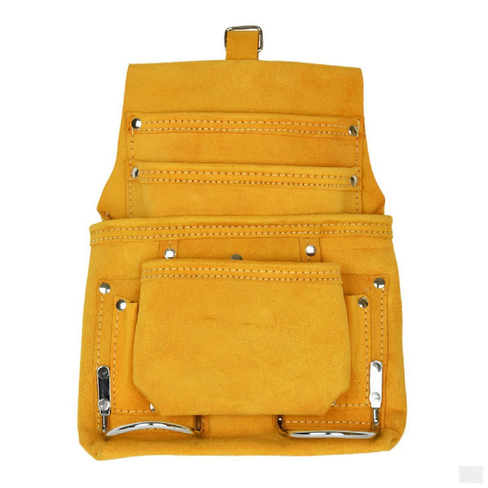 PRINCE Suede Leather 10 Pocket Nail and Tool Pouch [P-1200]
