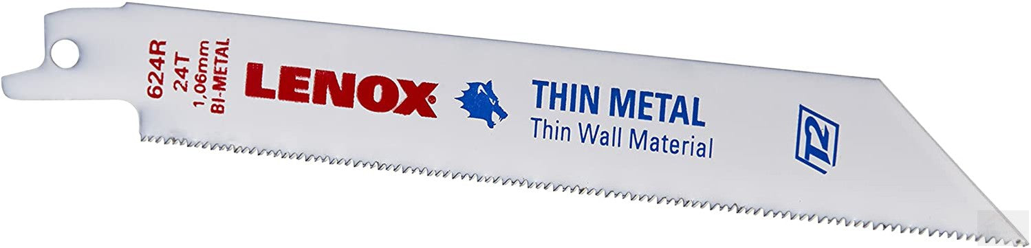 LENOX 6" 24TPI Metal Cutting Reciprocating Saw Blade, 5-Pack [20568]