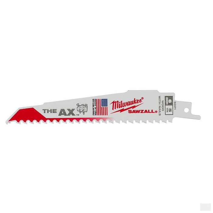 MILWAUKEE 6 in. 5 TPI the Ax SAWZALL Blades 5PK [48-00-5021]