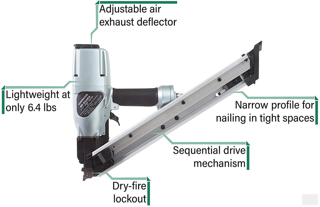 METABO 2-1/2" Strap-Tite Fastening System Strip Nailer with Short Magazine [NR65AK2S]