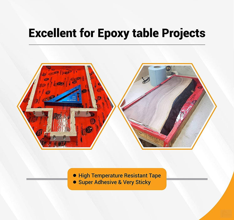 TUCK TAPE Construction Sheathing Tape, Epoxy Resin Tape, 60mm x 66m (Red) [HW-TAPE50]