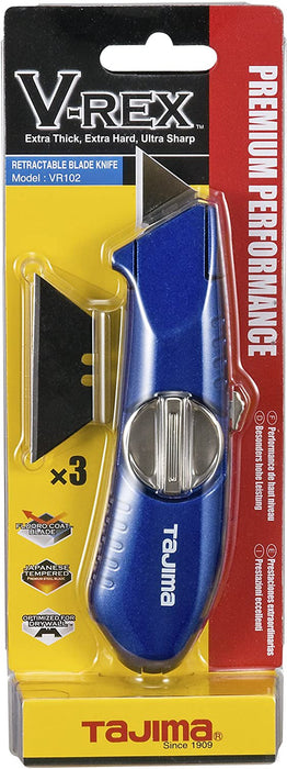 TAJIMA VR-Series Retractable Knife with 3 V-REX Blades [VR-102B]