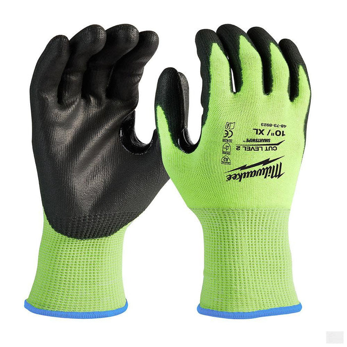 MILWAUKEE High Visibility Cut Level 2 Polyurethane Dipped - XL [48-73-8923]