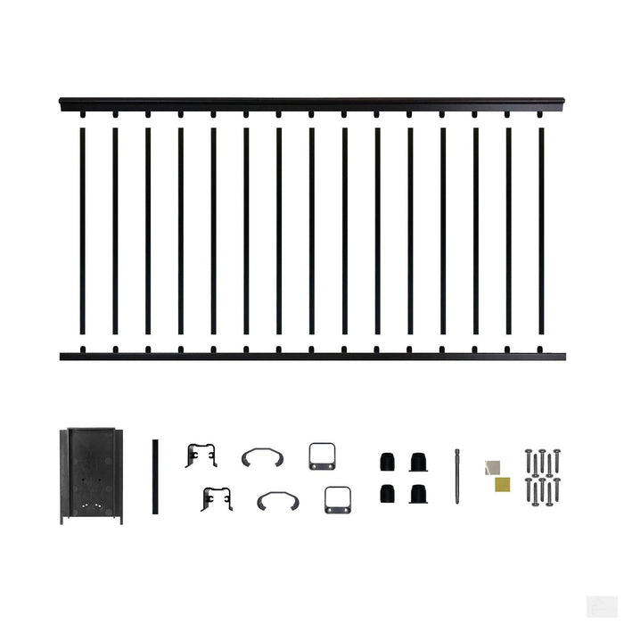 Nuvo Iron 8' Aluminum Deck Railing Kit 42in (Black) [BLSARK842D]