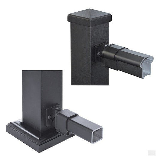 Nuvo Iron Rail End Stairs Bracket (Black) [BLTBRSB]