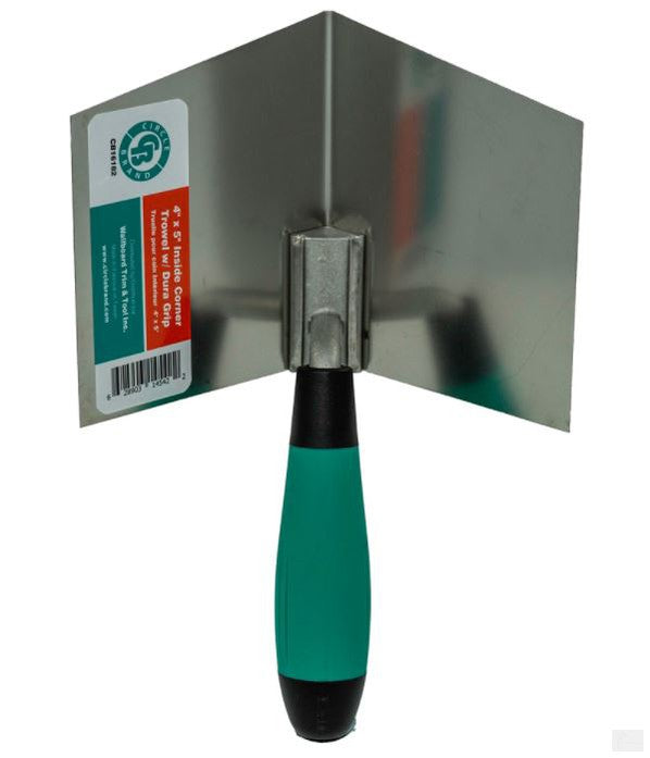 CIRCLE BRAND 4" x 5" Inside Corner Trowel with DuraGrip Handle [CB16182]