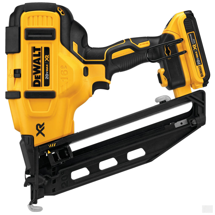 Dewalt 20V MAX* XR® 16 GA Angled Finish Nailer-Kit [DCN660D1]
