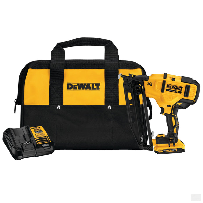 Dewalt 20V MAX* XR® 16 GA Angled Finish Nailer-Kit [DCN660D1]