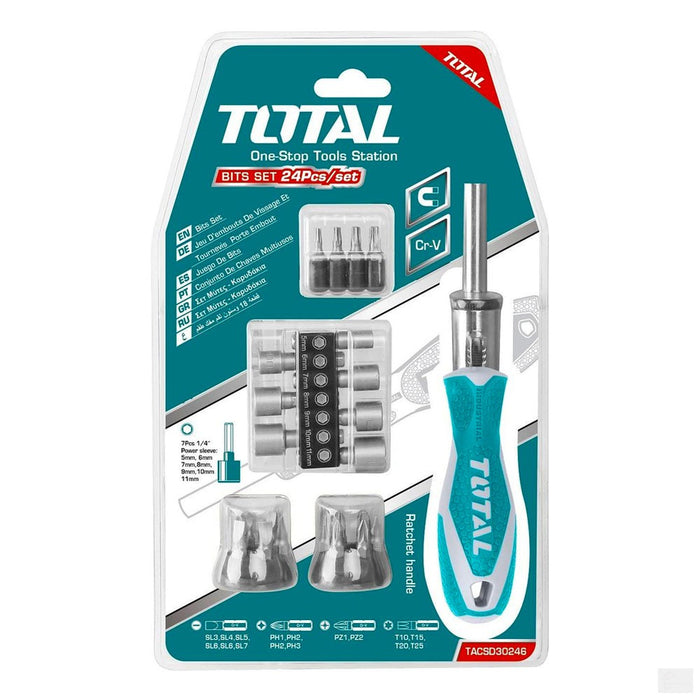 TOTAL 24pcs Ratchet Screwdriver Set [TACSD30246]