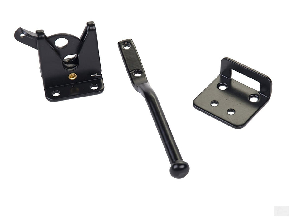 Nuvo Iron LCWSLBLK Black Metal Wooden Gates and Doors Spring Loaded Latch and Catch