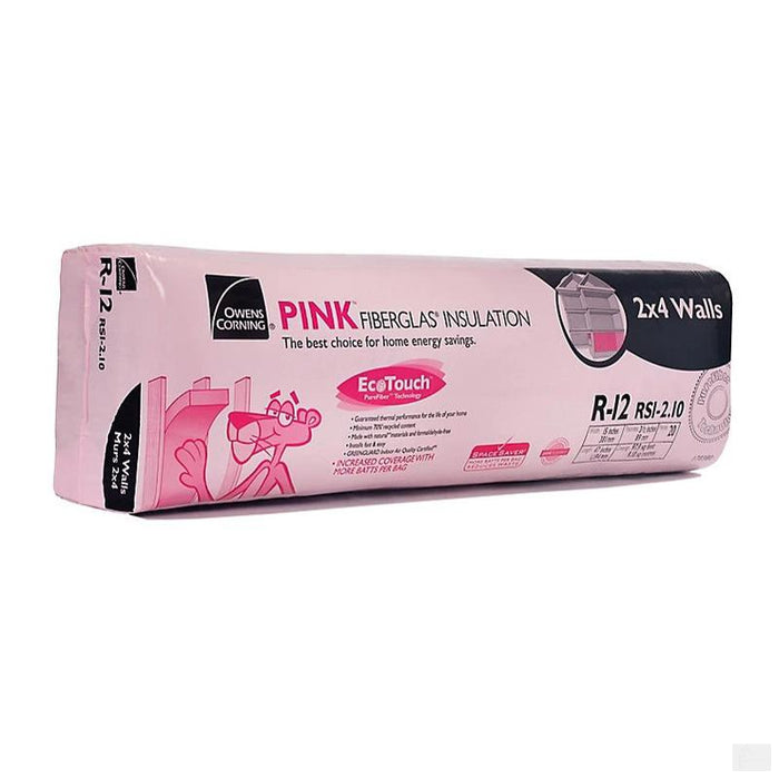 OC EcoTouch Pink Fiberglass Insulation R-12 15" x 47" x 3.5"; 97.9 sq.ft