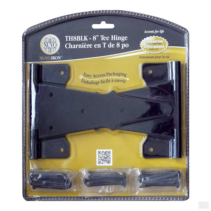 Nuvo Iron Black Tee Hinge TH8BLK - 8 in