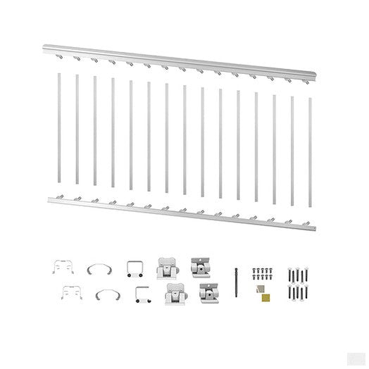 Nuvo Iron 8' Aluminum Stair Railing Kit (White) [WHSARK836S]