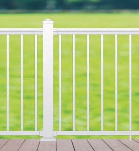 Nuvo Iron 8' Aluminum Deck Railing Kit (White) [WHSARK842D]
