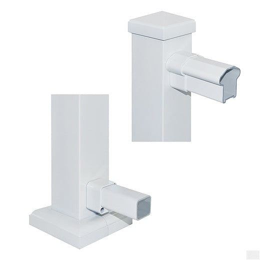 Nuvo Iron Rail End Deck Bracket (White) [WHTBREB]
