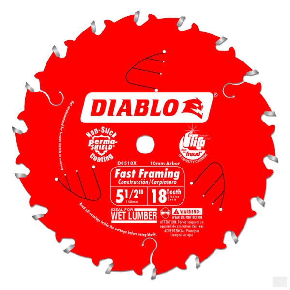 Diablo - 5-1/2 IN. X 18 TOOTH FAST FRAMING TRIM SAW BLADE D0518X