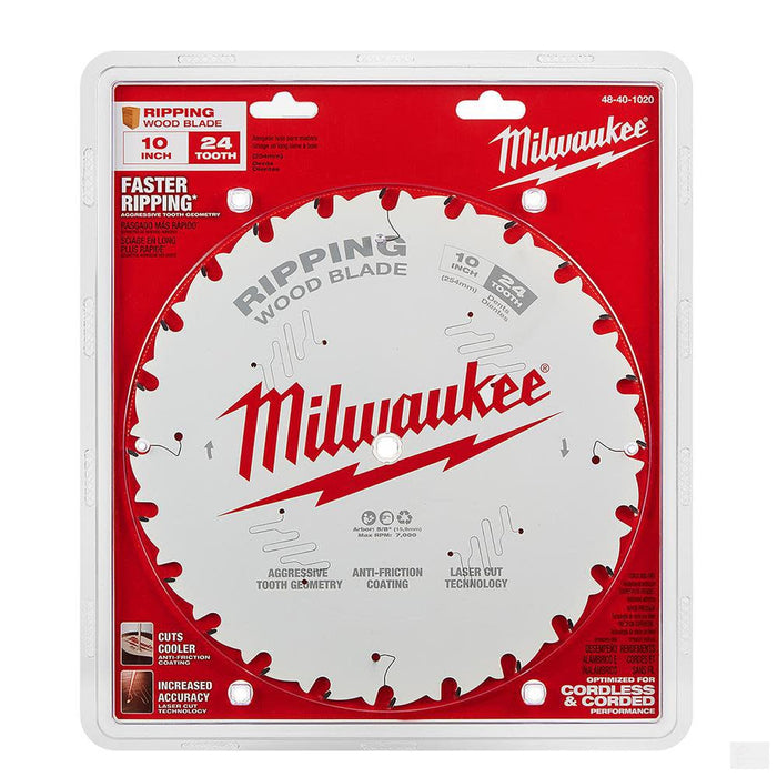 MILWAUKEE 10 in. 24T Ripping Circular Saw Blade [48-40-1020]