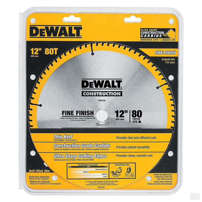 DEWALT Construction 12-in 80-Tooth Carbide Saw Blade DW3128